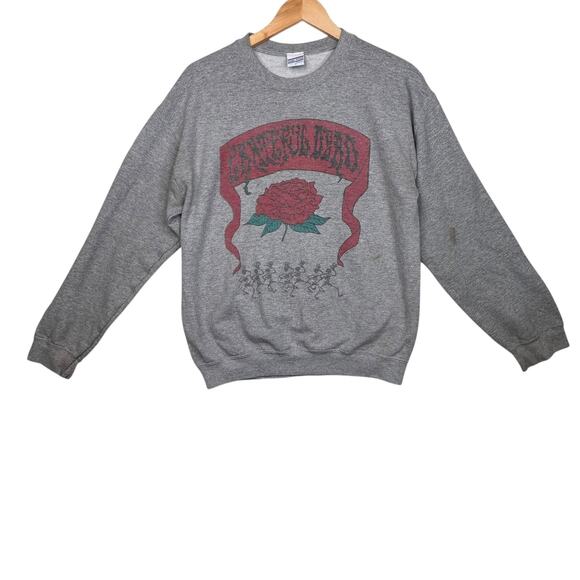 Grateful Dead Sweatshirt Womens Small Gray Crewneck Junk Food Tees Graphic Band - Picture 1 of 9
